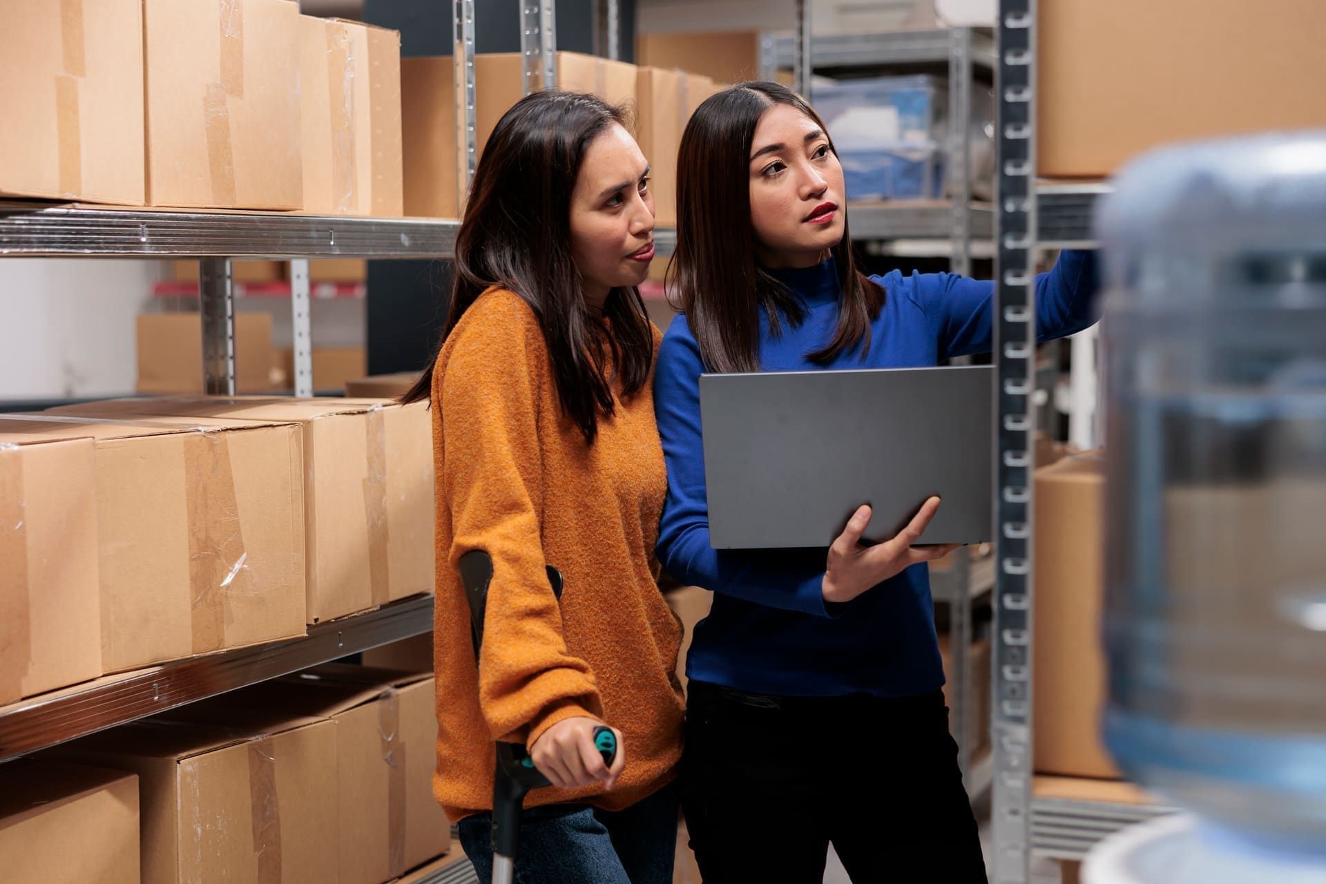 Warehouse staff managing ecommerce orders